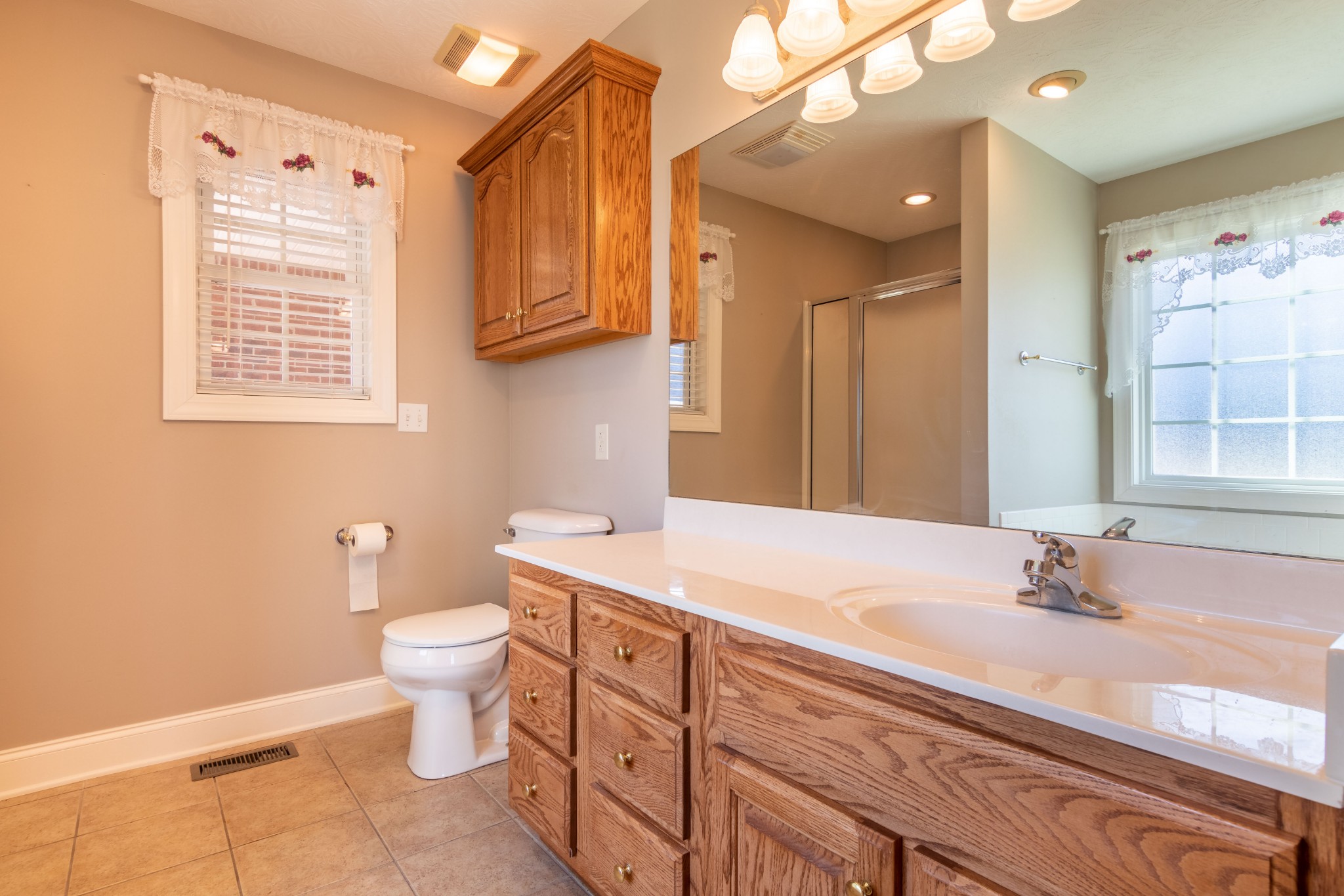 1009 Hummingbird Court Springfield, TN 37172 - Photo 12 of 18 a bathroom with a sink a toilet and a large mirror