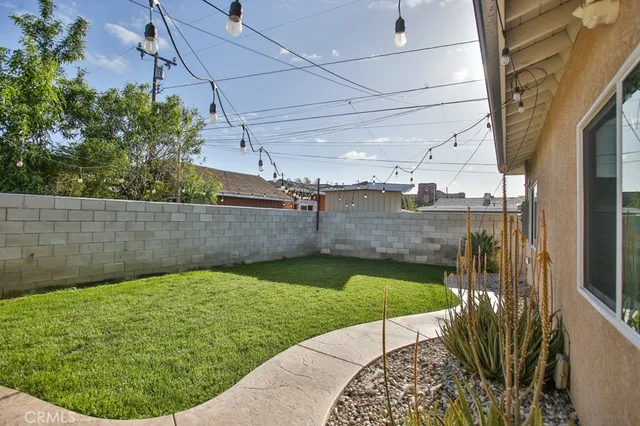 a view of a backyard with plants
