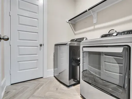 a view of a storage and utility room