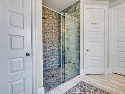a bathroom with a shower