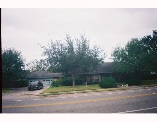 a view of road and trees in the background