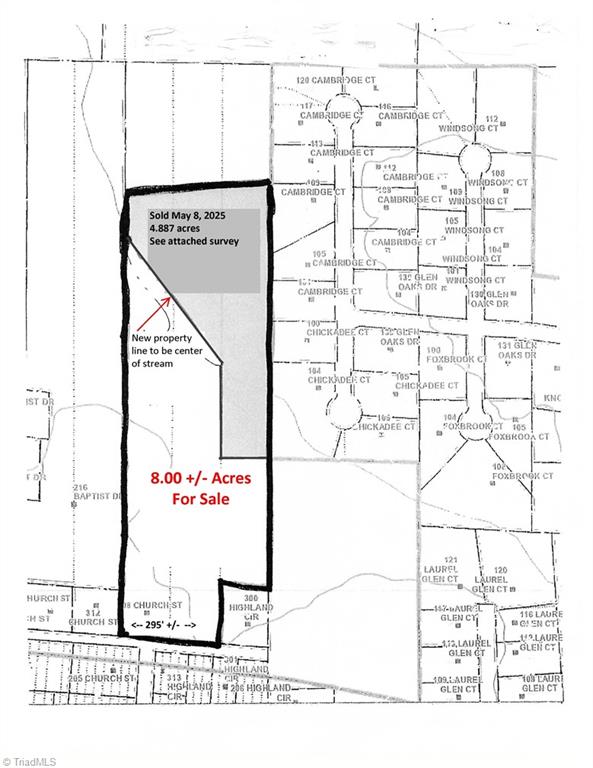 307 Highland Circle North King, NC 27021 - Photo 1 of 2 Updated site map showing portion of parcel sold on 5/8/2025.