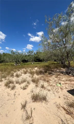 a view of a lake with a yard