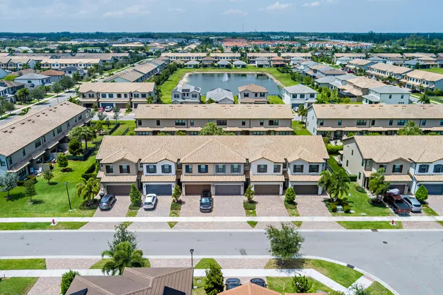 an aerial view of multiple house
