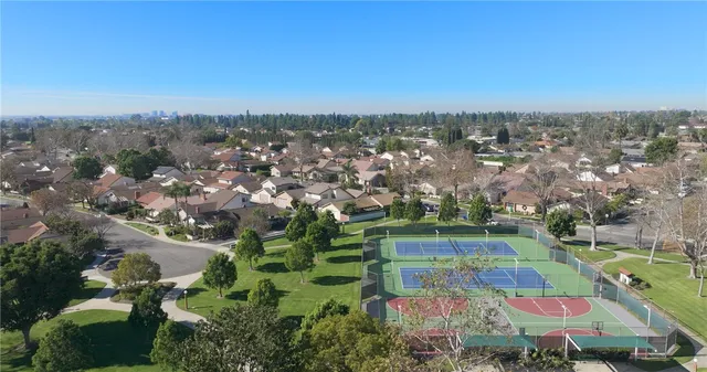 an aerial view of multiple house