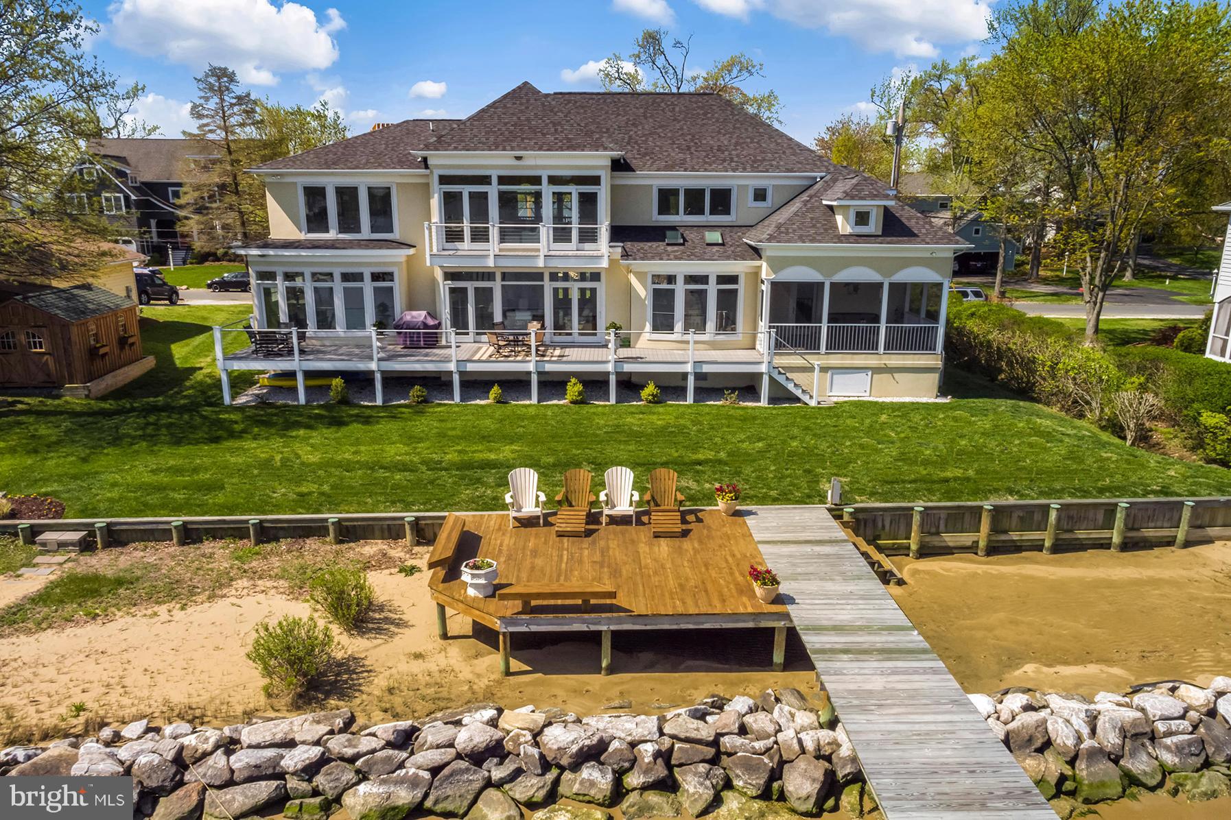 3745 Thomas Point Road Annapolis, MD 21403 - Photo 25 of 26 View of the waterside of the home and pier