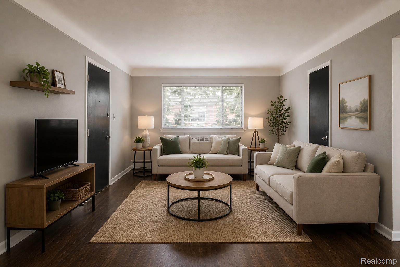 629 West Maple Road, Unit 10 Clawson, MI 48017 - Photo 2 of 10 Living area with baseboards and dark wood-style floors