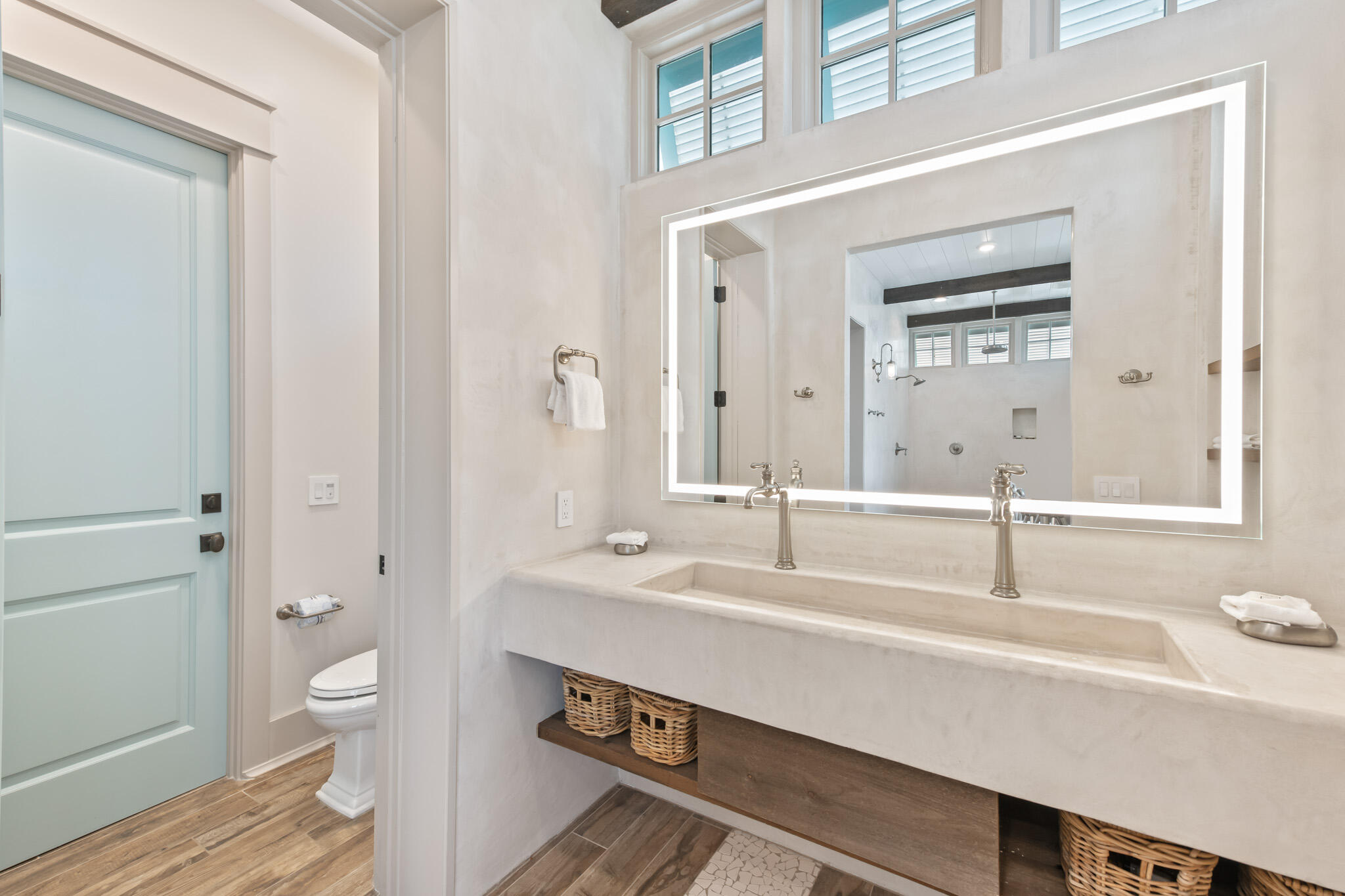 72 Windward Lane Inlet Beach, FL 32461 - Photo 16 of 88 a bathroom with a double vanity sink and a mirror