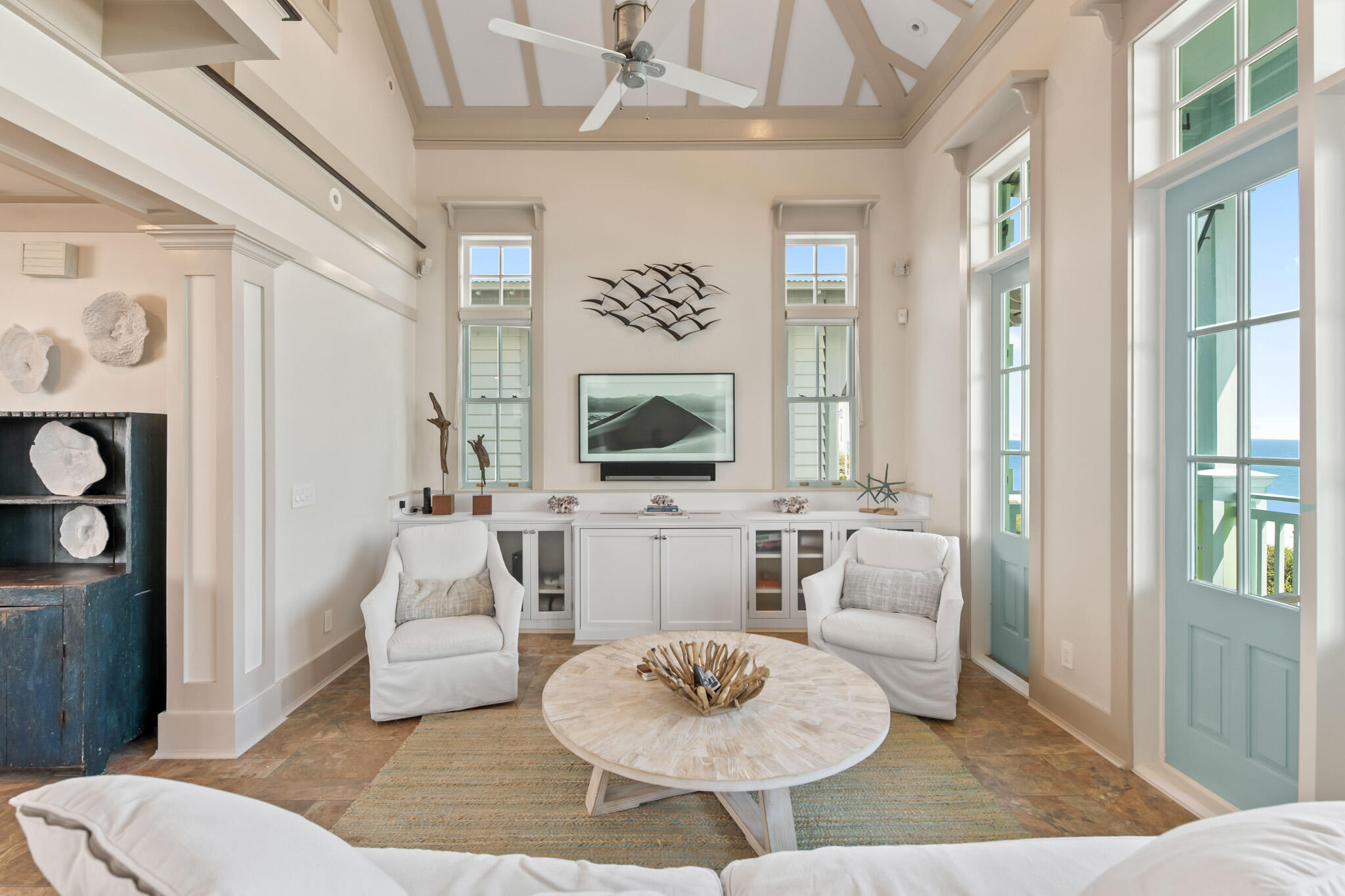 72 Windward Lane Inlet Beach, FL 32461 - Photo 43 of 88 a living room with patio furniture and a flat screen tv