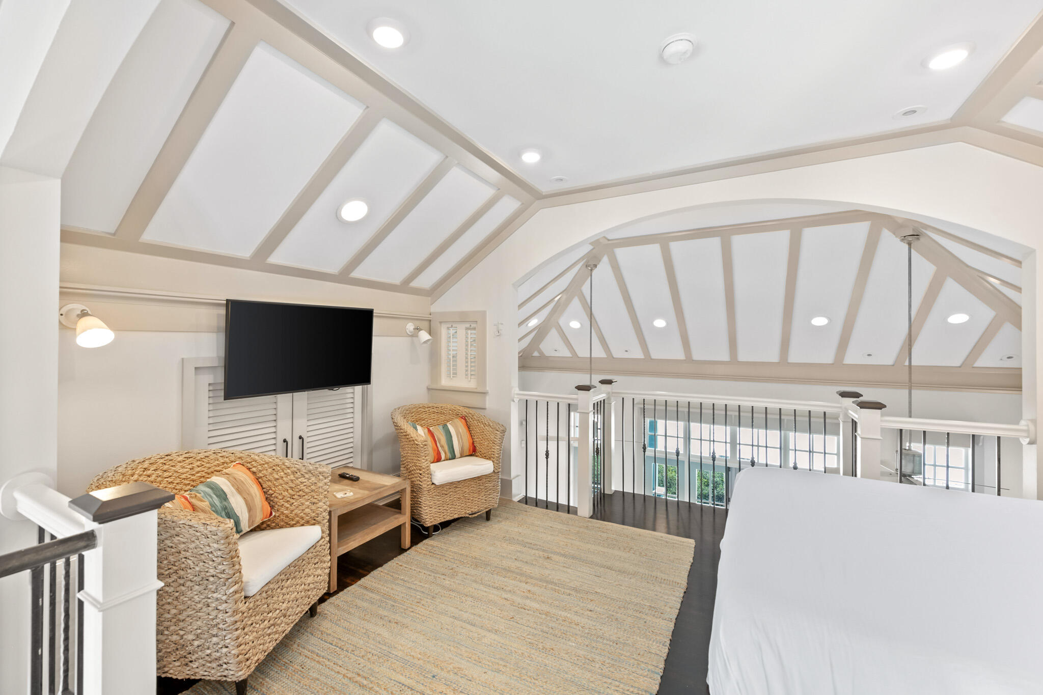 72 Windward Lane Inlet Beach, FL 32461 - Photo 55 of 88 a bedroom with furniture and a flat screen tv