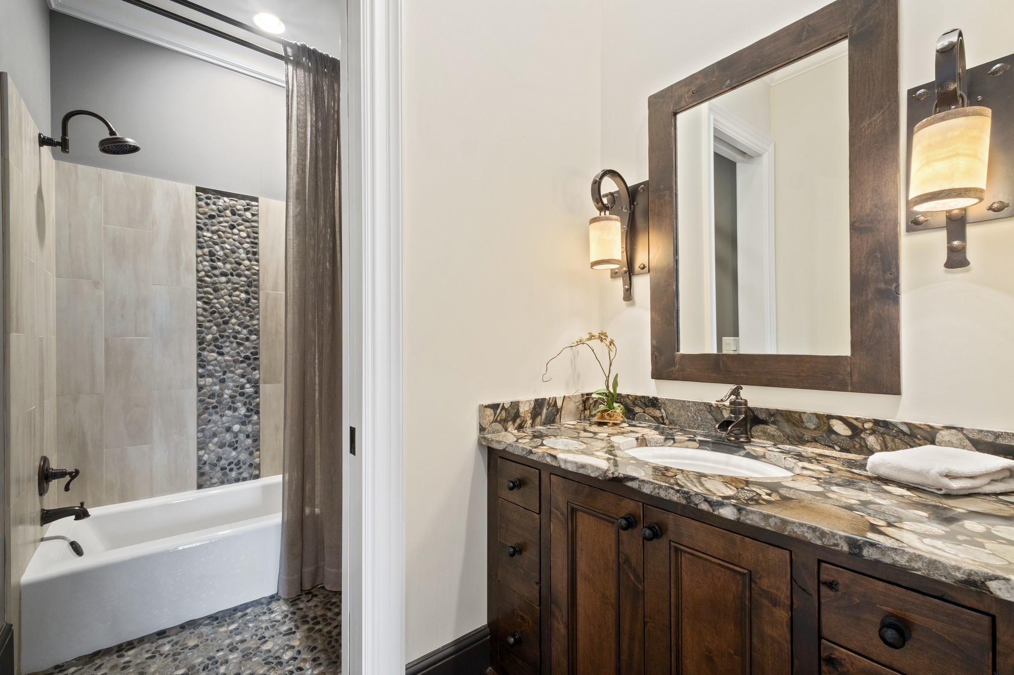 4760 Sharpsville Road Murfreesboro, TN 37130 - Photo 18 of 50 a bathroom with a granite countertop sink and a mirror