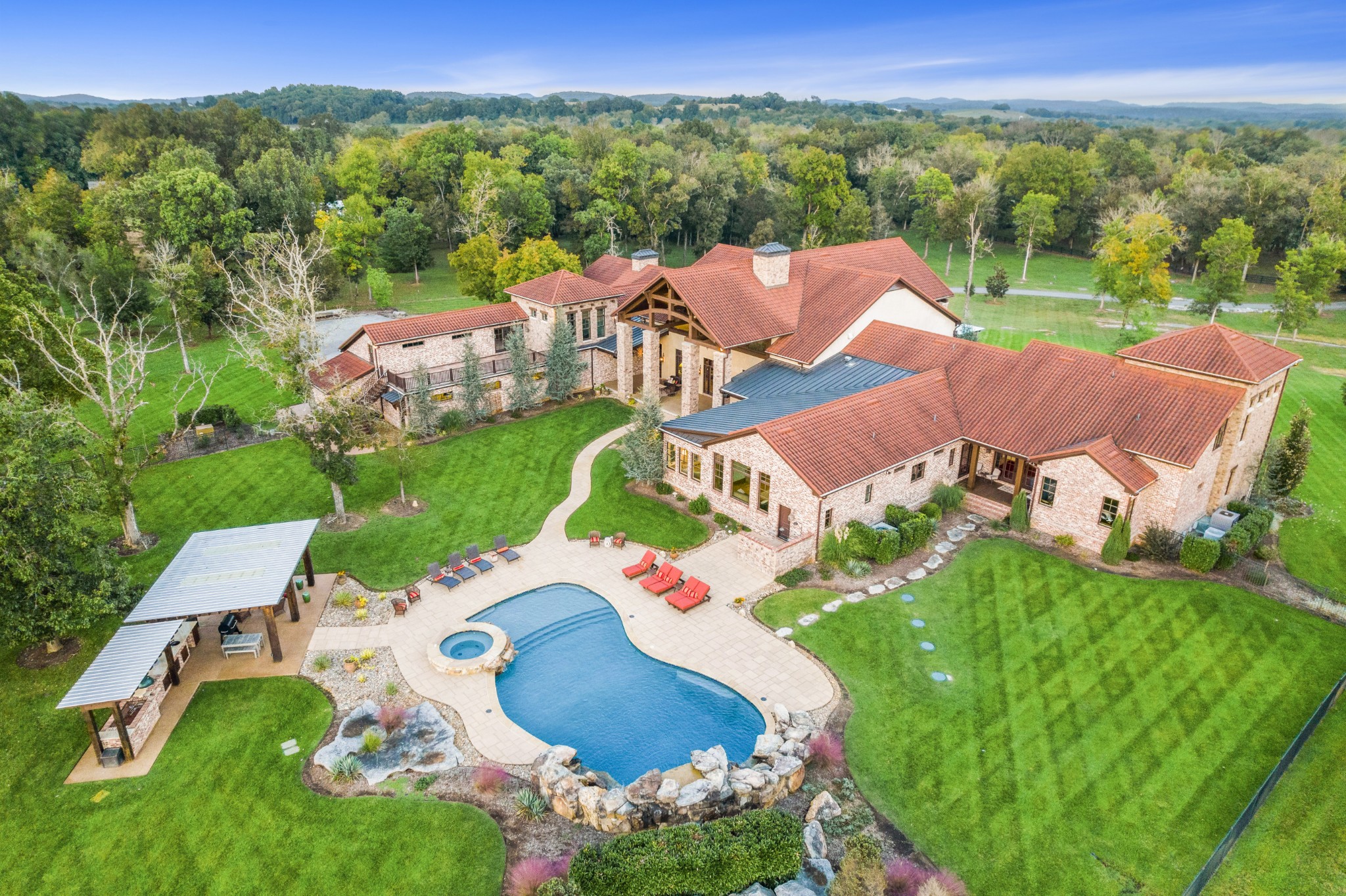 4760 Sharpsville Road Murfreesboro, TN 37130 - Photo 33 of 50 an aerial view of a house with pool garden and outdoor seating