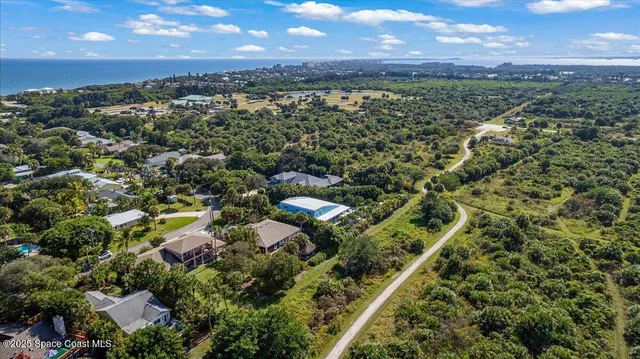 a view of a street with plants and trees