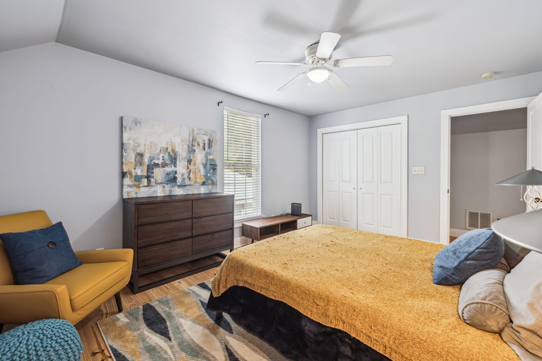214 Chrysler Avenue Santa Rosa Beach, FL 32459 - Photo 25 of 53 a bedroom with a bed and ceiling fan