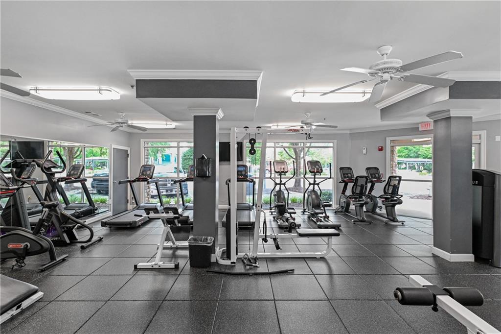 10 Perimeter Summit Boulevard, Unit 3311 Atlanta, GA 30319 - Photo 17 of 68 a view of a room with gym equipment
