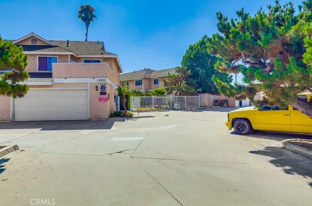 a view of a house with a garage