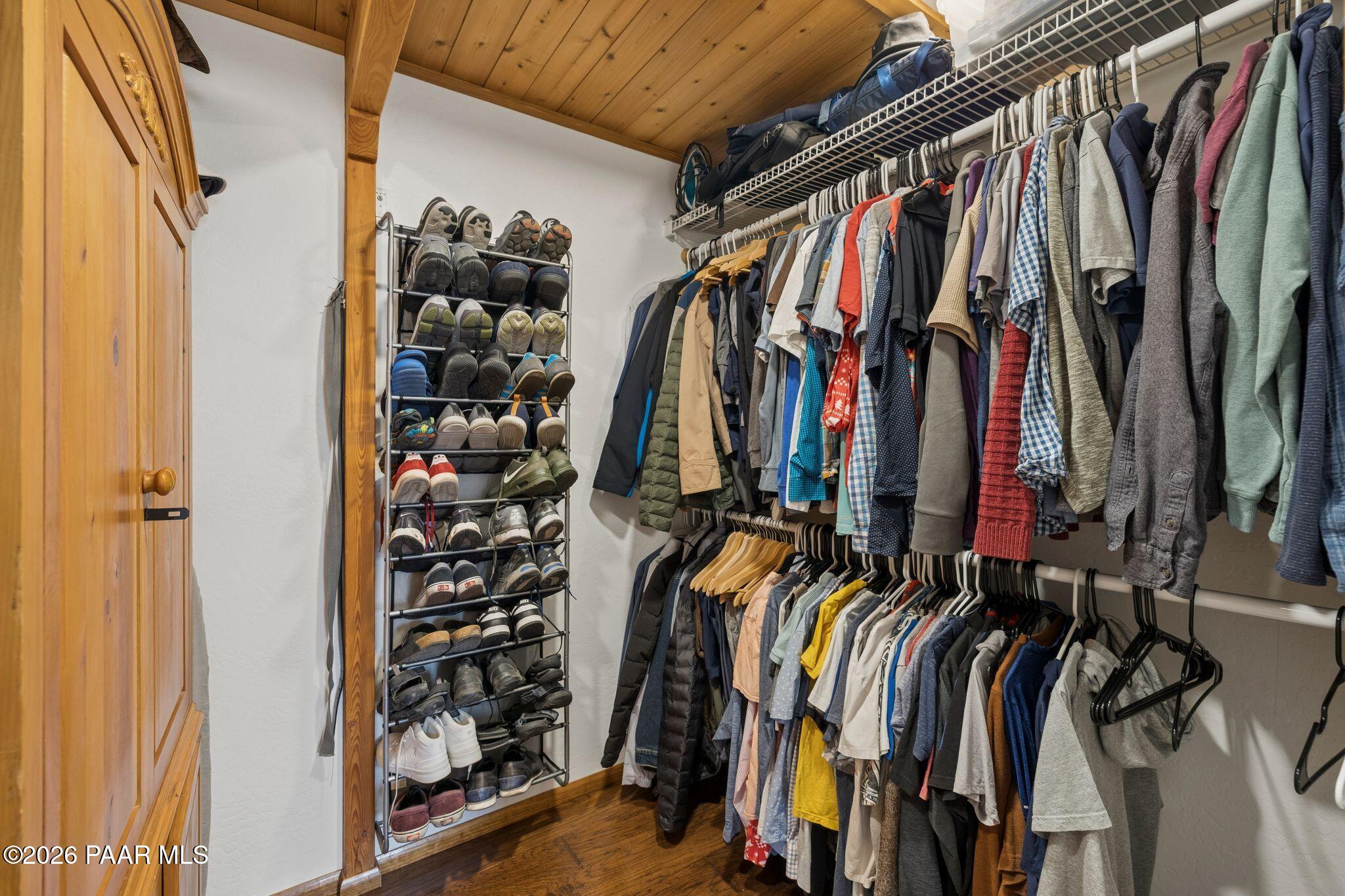 35 East Colonels Way Prescott, AZ 86303 - Photo 31 of 70 a view of walk in closet with clothes and shoes