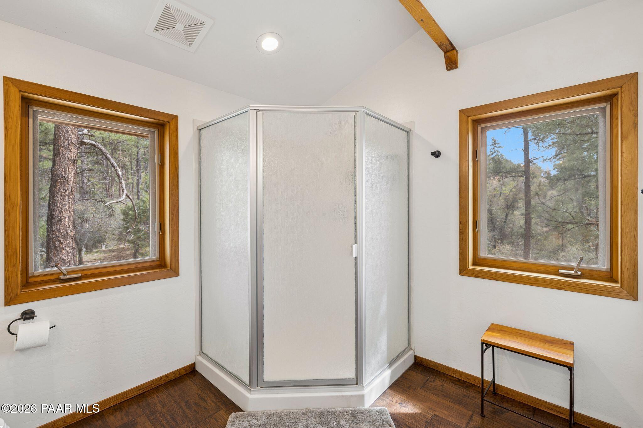 35 East Colonels Way Prescott, AZ 86303 - Photo 40 of 70 a view of a hallway with wooden floor and a workspace