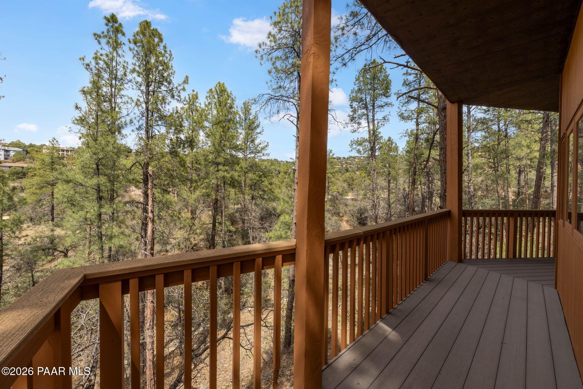 35 East Colonels Way Prescott, AZ 86303 - Photo 47 of 70 a view of a wooden balcony with outdoor space