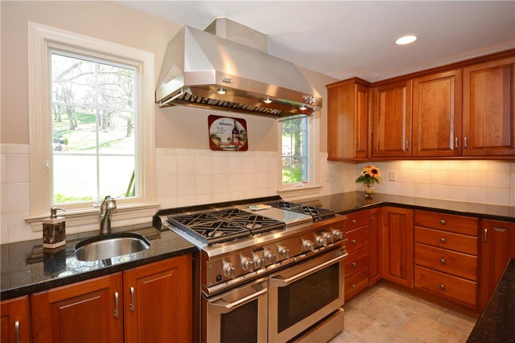 High end appliances, 1 of 2 sinks in kitchen.