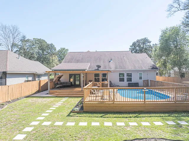 a house view with a garden space