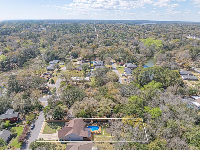 an aerial view of multiple house
