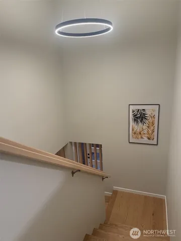 a view of small space with racks on the wall