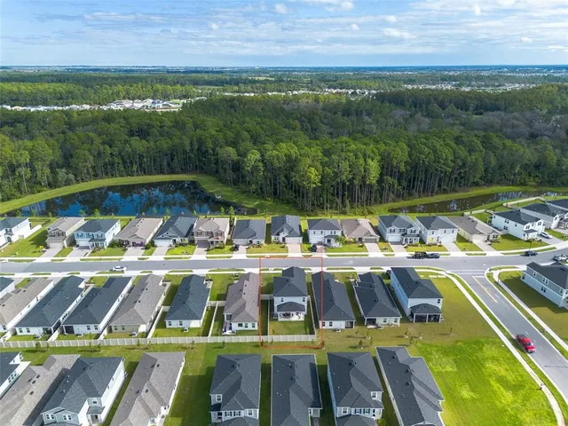 a view of a city with lawn chairs