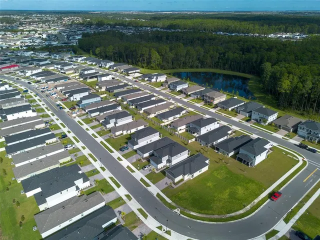 a view of a swimming pool with a garden