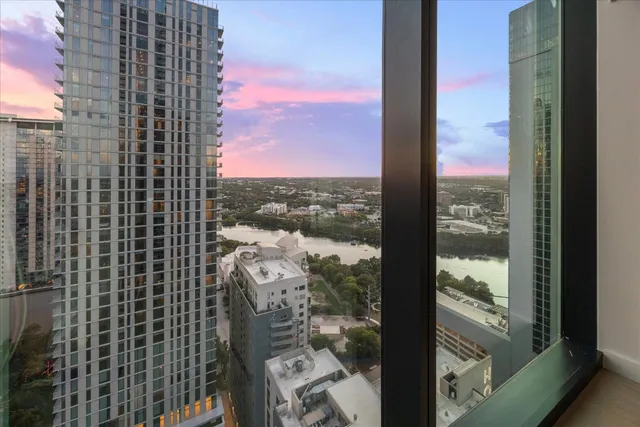 a view of a city from a building