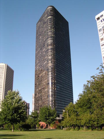 a front view of a multi story building