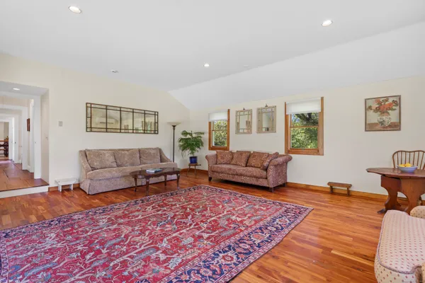 a living room with furniture and a couch