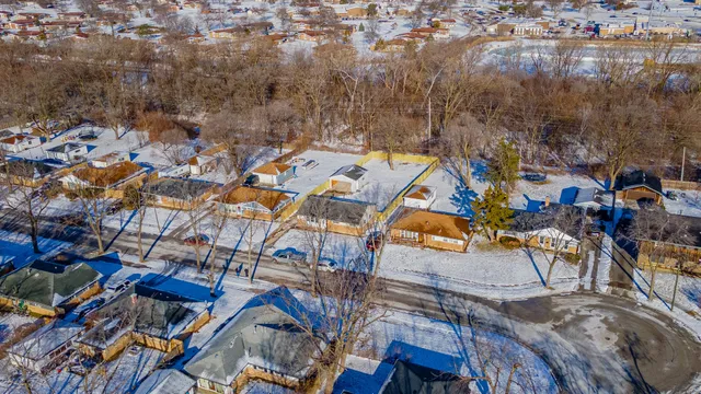 an aerial view of multiple house