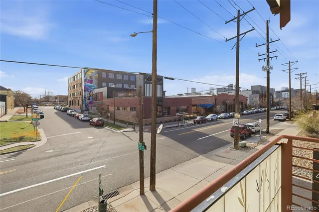 a view of a city from a balcony