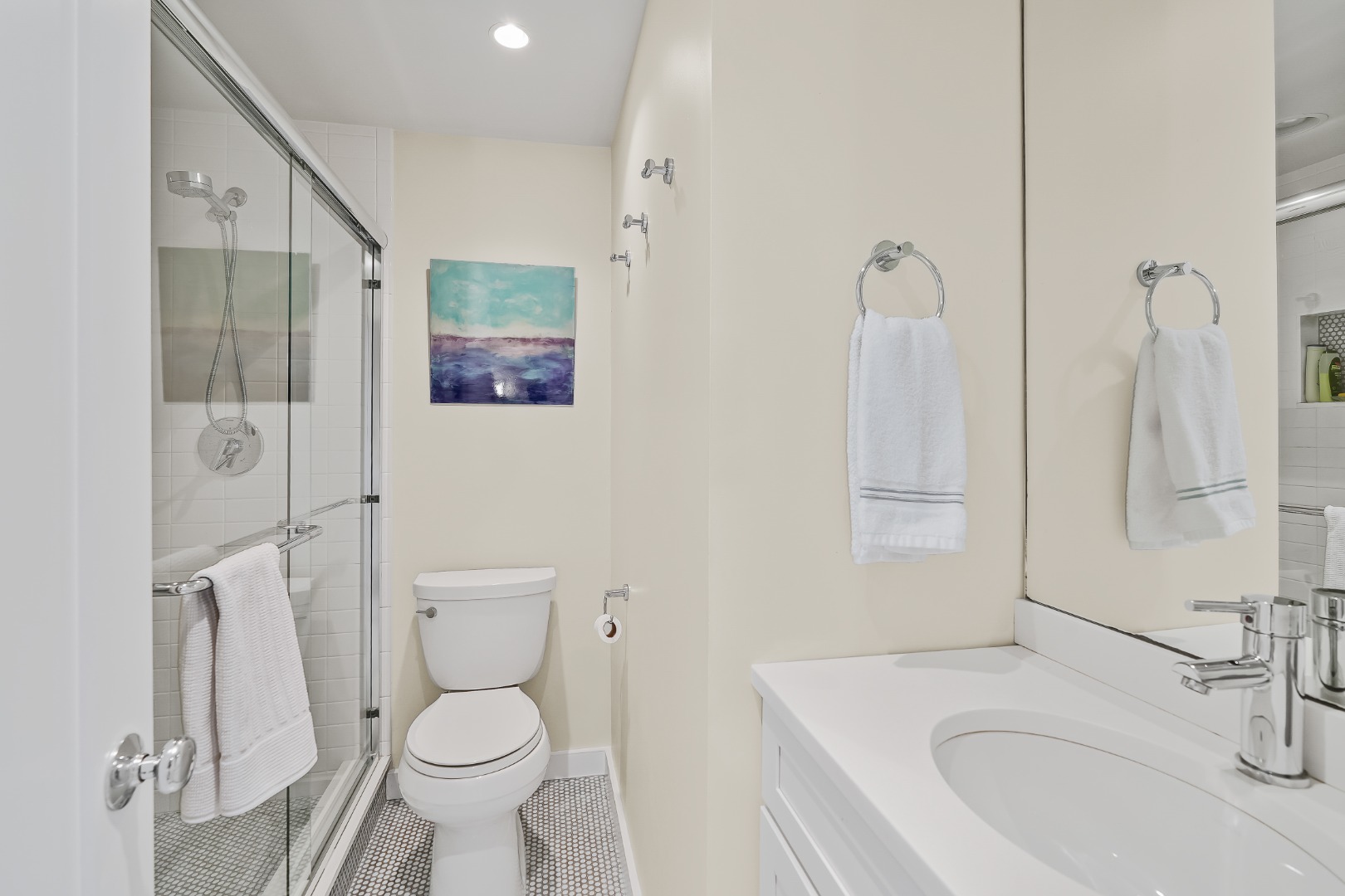 493 Katama Road, Unit E2 Edgartown, MA 02539 - Photo 15 of 29 a bathroom with a sink toilet and shower