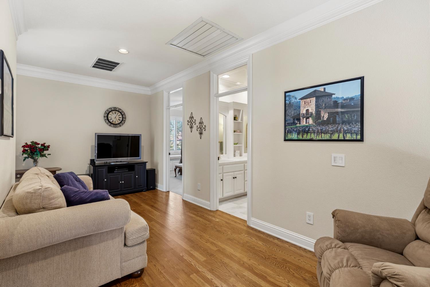 5869 Granite Hills Drive South Granite Bay, CA 95746 - Photo 40 of 66 a living room with furniture and a flat screen tv