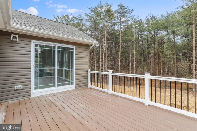 a view of a wooden deck
