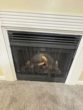 a view of a fireplace