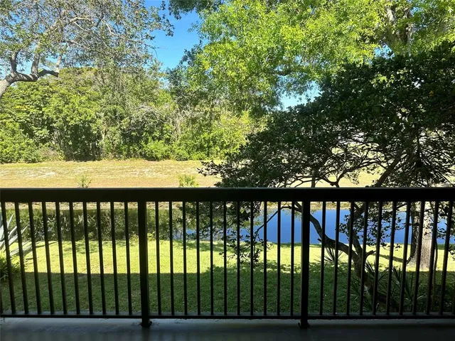 a view of city from a balcony