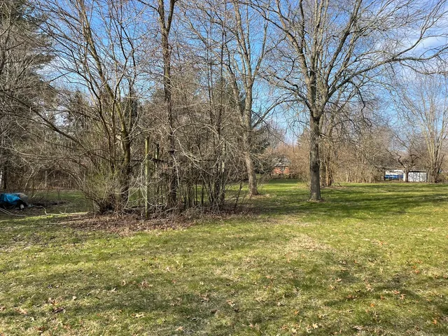 a backyard of a house with lots of green space