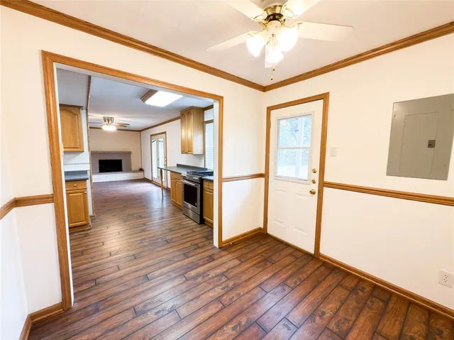 a view interior of the house with wooden floor