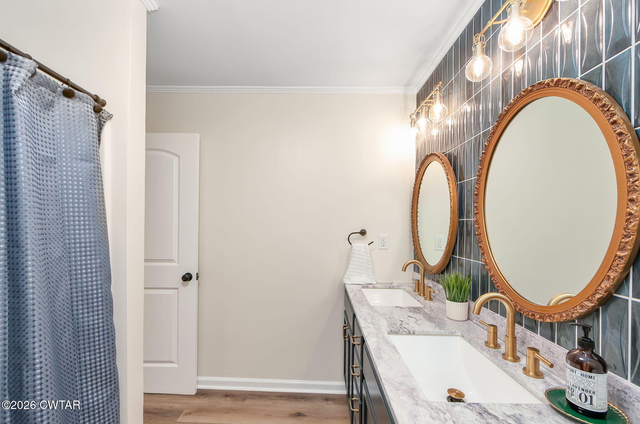 28 Mt Orange Road Trenton, TN 38382 - Photo 22 of 31 wooden floor with a large mirror a sink and a mirror