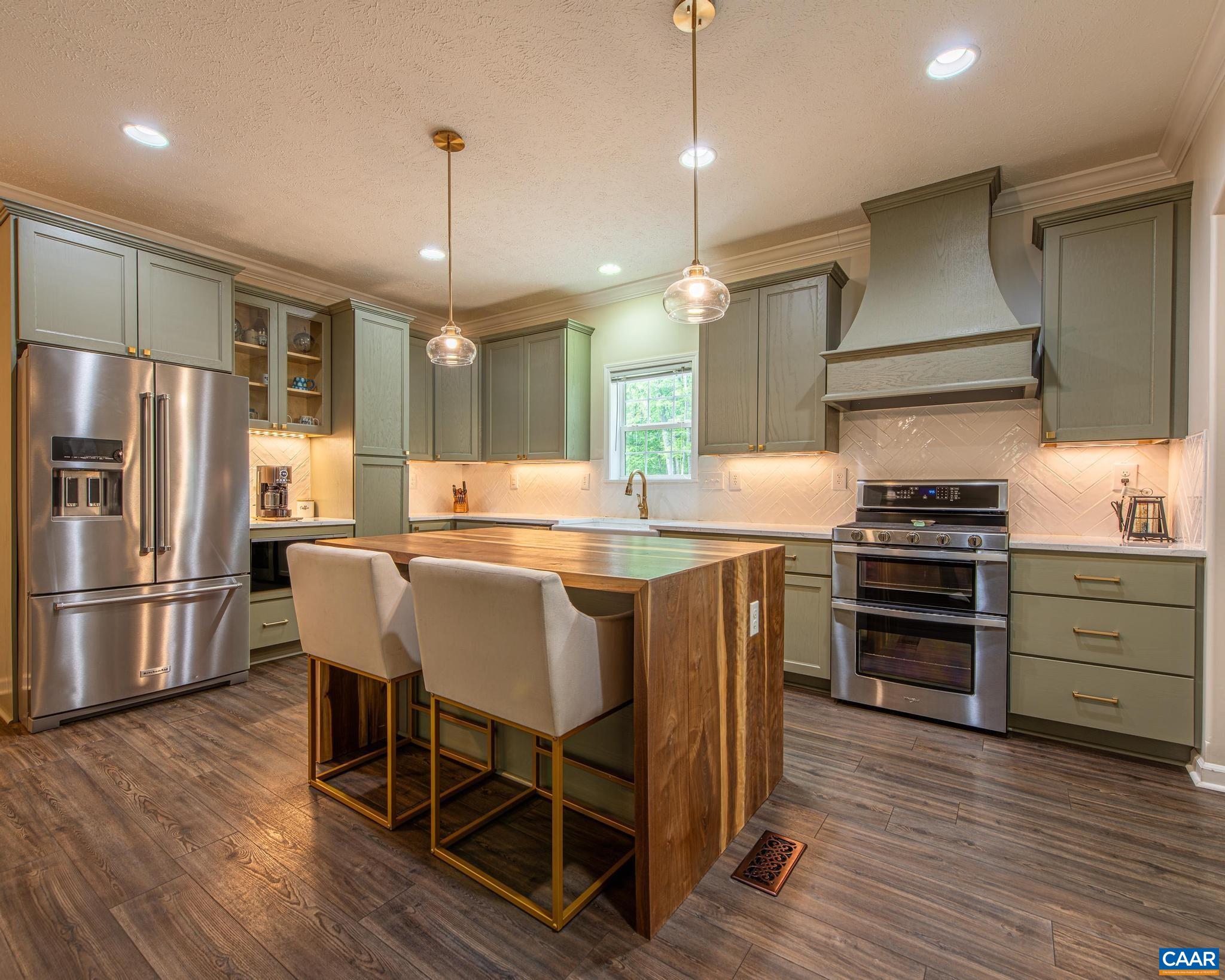 2016 Deep Creek Road Palmyra, VA 22963 - Photo 9 of 44 SOLID WOOD CABINETRY, Quartz Counters, TILED Backsplash, Stainless STEEL Appliances, Ample & TALL CABINETS - CUSTOM ISLAND Black WALNUT Butcher Block TOP