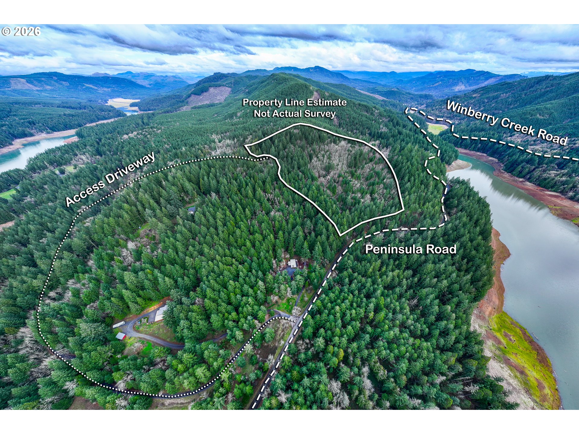 83715 Peninsula Road Fall Creek, OR 97438 - Photo 15 of 16 Approximate Property Lines