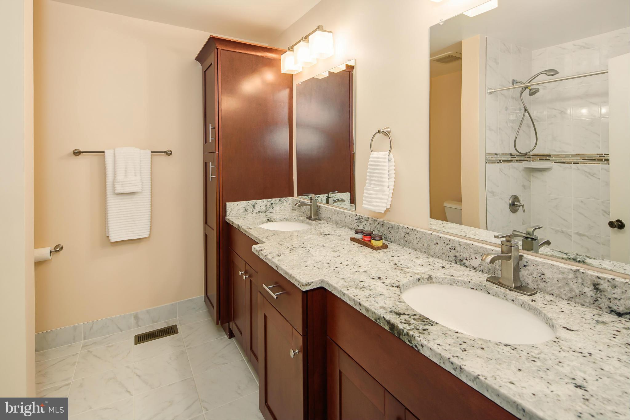 2309 November Lane Reston, VA 20191 - Photo 17 of 29 a bathroom with a granite countertop sink mirror and double