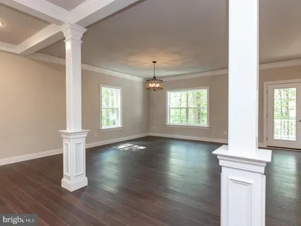a view of a big room with wooden floor