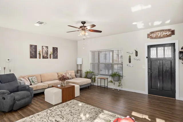 a living room with furniture