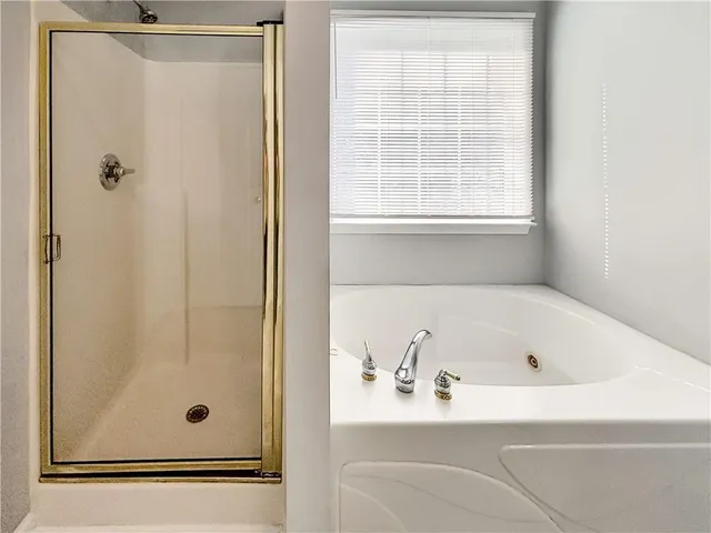 a bathroom with a tub