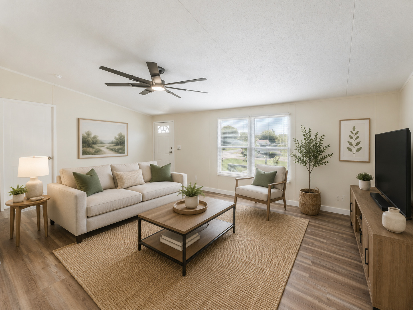 171 Railyard Drive Kyle, TX 78640 - Photo 15 of 20 a living room with furniture a large window and a flat screen tv