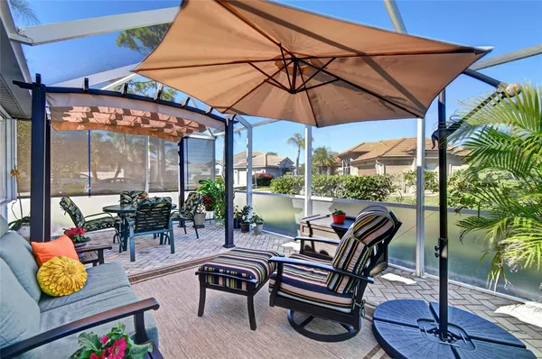a outdoor view with a sitting space